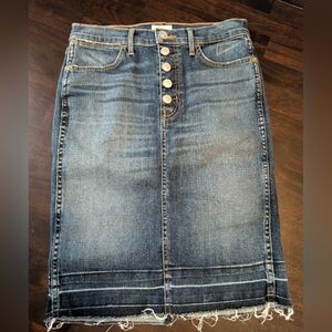Hudson Remi High Rise Denim Pencil Skirt w/ Raw Hem. Women's 26,EUC